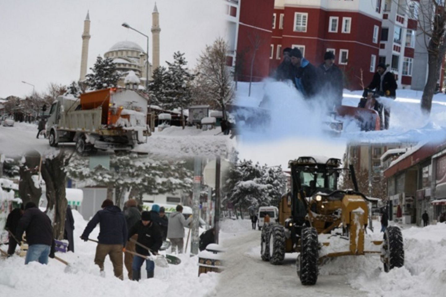 Karla mücadelede yoğun mesai