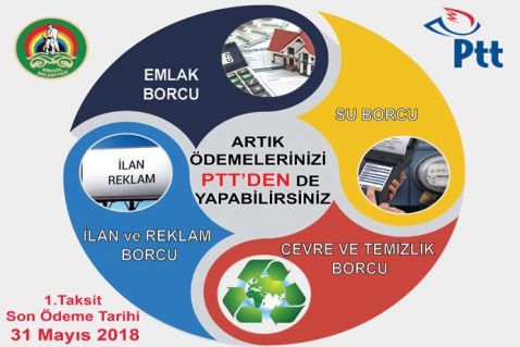 Vergi ve su borçları ptt’den ödenebilecek