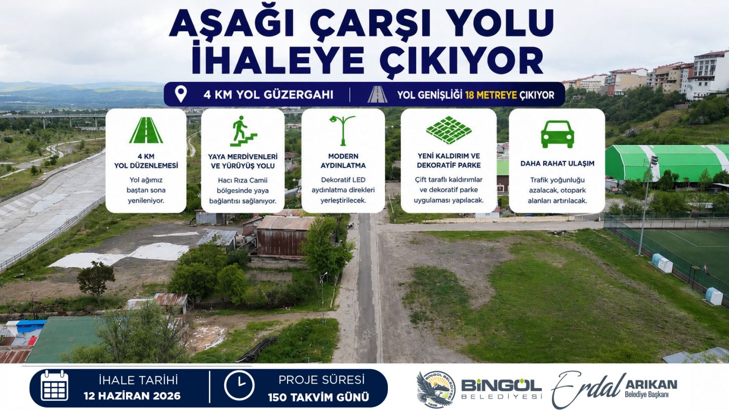 AŞAĞIÇARŞI YOLU İHALEYE ÇIKIYOR